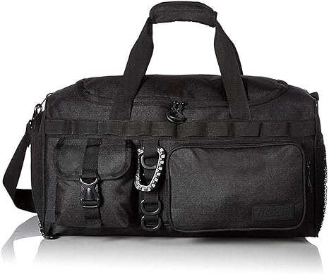 fitdom 20 32l tactical black gym duffle bag with shoe compartment best workout bag for men and women black