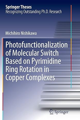 photofunctionalization of molecular switch based on pyrimidine ring rotation in copper complexes 1st edition
