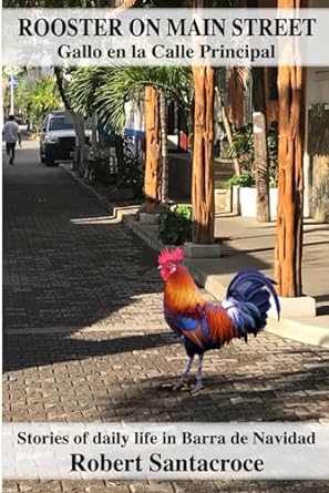 rooster on main street gallo en la calle principal  robert santacroce 979-8868222566