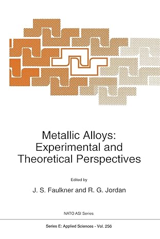 metallic alloys experimental and theoretical perspectives 1st edition j s faulkner ,r g jordan 9401044775,