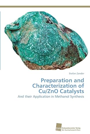 preparation and characterization of cu/zno catalysts and their application in methanol synthesis 1st edition