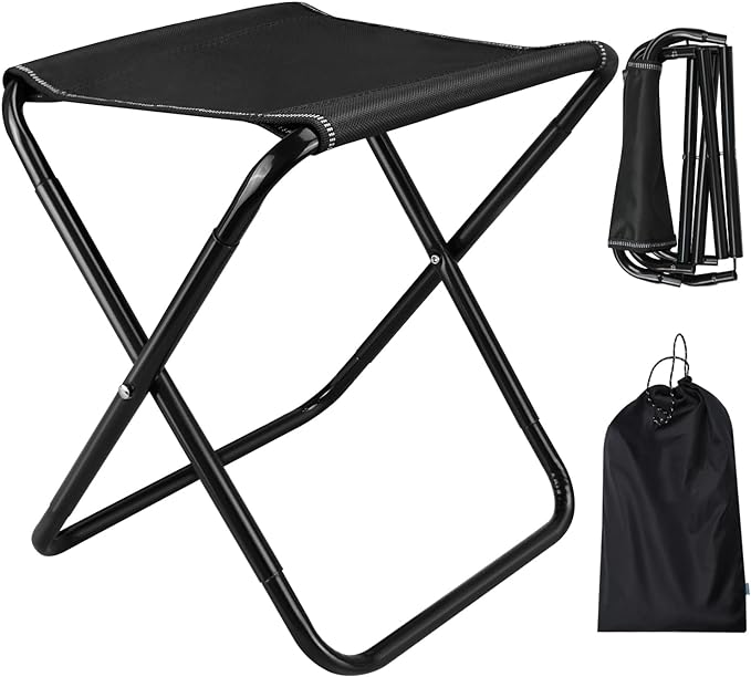 dkovn 10/12 5/in height camping stool 1/2/4 pack portable folding stool with carry bag for travel hiking bbq