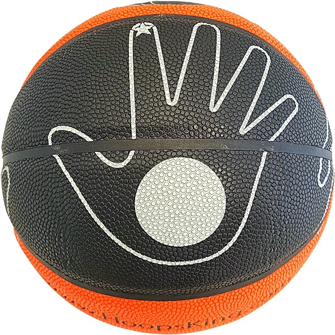 hoopsking indoor training basketball w/ hand placement for right and left handed players learn to shoot