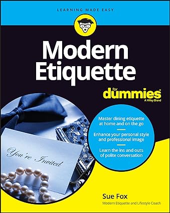 modern etiquette for dummies 3rd edition sue fox 1119982847, 978-1119982845