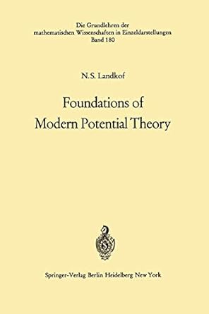 foundations of modern potential theory 1st edition naum s. landkof, a.p. doohovskoy 3642651852, 978-3642651854
