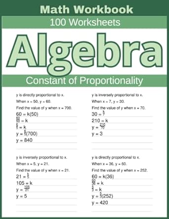 algebra constant of proportionality y 1st edition lindsay atkins 979-8394449970