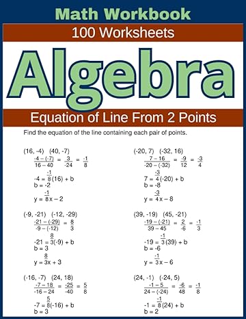 algebra equation of line from 2 points 1st edition lindsay atkins 979-8395171641