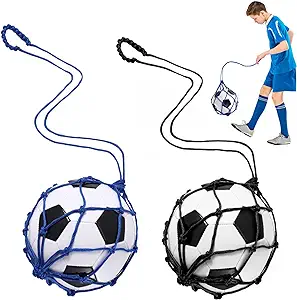 tobwolf 2pcs football kick trainer soccer ball net kicker fits ball size 3 4 5 solo soccer kick practice