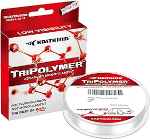 kastking tripolymer advanced monofilament fishing line low light refraction super smooth highly abrasion