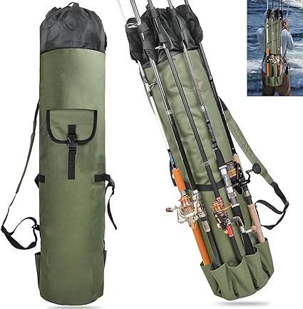 reemoo fishing rod bag durable oxford fabric fishing rod case portable foldable fishing pole bag large
