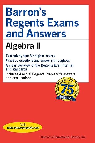 barrons regents exams and answers algebra ii 1st edition gary m. rubenstein m.s. 1438008430, 978-1438008431