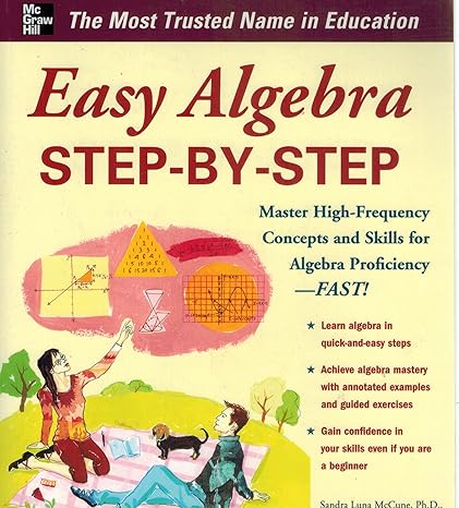 easy algebra step by step 1st edition sandra luna mccune, william clark 007176724x, 978-0071767248