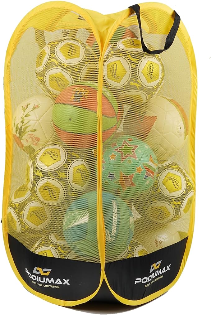 podiumax pop up ball storage backpack and organizer transport and store basketball football ping pong and