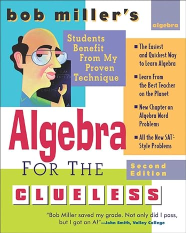 algebra for the clueless 2nd edition bob miller 0071473661, 978-0071473668