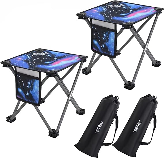 roptat 2 pack camping stool portable folding compact lightweight stool seat for camping fishing hiking
