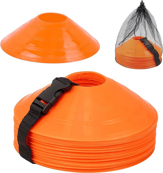 mmoutlets soccer cones for drills with mesh bag and strap flexible heavy duty sports cones for soccer