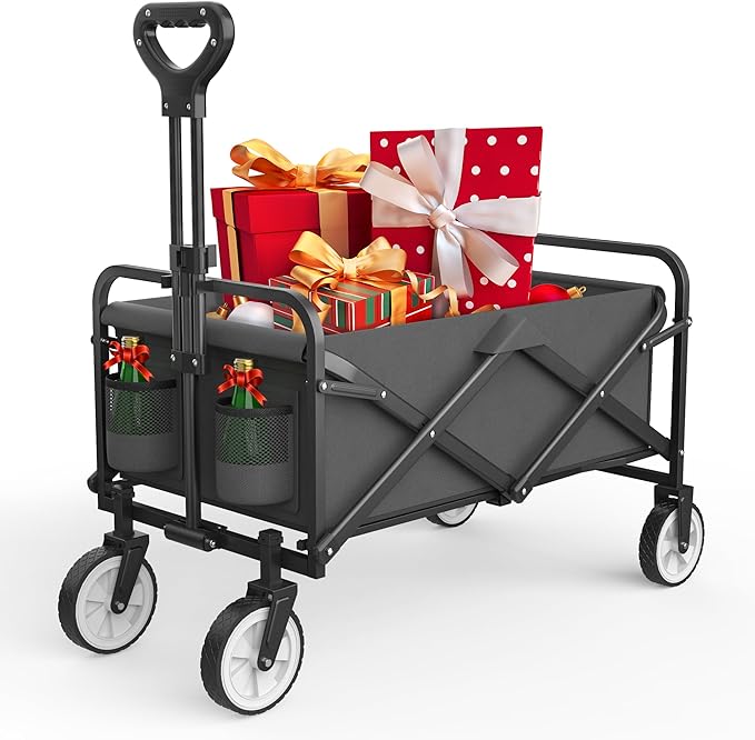 collapsible foldable beach wagon cart with 200lbs weight capacity folding heavy duty utility wagon carts with