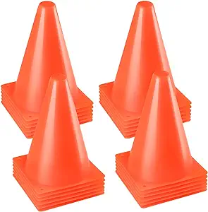 ptaedex 7 inch orange cones soccer cones agility field marker cone for sports training drills outdoor