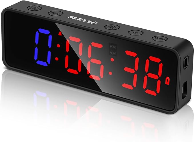 slevio portable gym timer fitness timer clock with built in powerful magnet large led digital anti vertigo