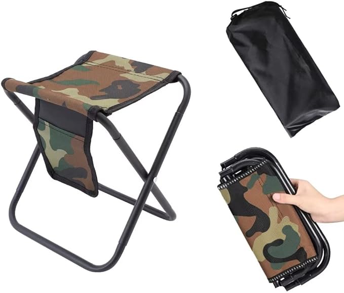 qesonoo mini portable folding stool camping fishing stool for adults fishing hiking gardening and beach with