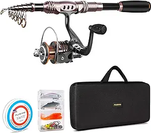 plusinno fishing rod and reel combos carbon fiber telescopic fishing pole with reel combo sea saltwater