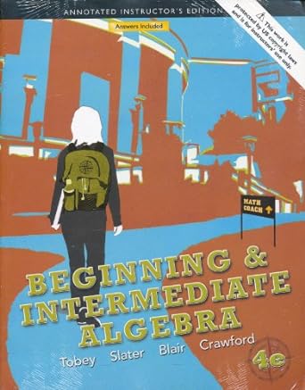 beginning and intermediate algebra aie 4th  edition john tobey 0321773497, 978-0321773494