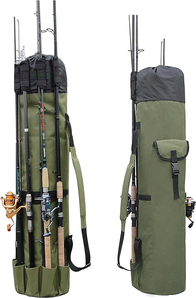 fishing rod case fishing pole bag fishing gear equipment fishing bag holds 5 rod fishing reel organizer