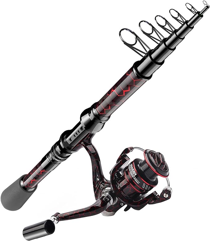 qudrakast fishing rod and reel combos unique design with x warping painting carbon fiber telescopic fishing