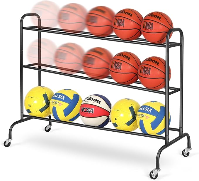 fhxzh basketball rack training stand tilt ball training equipment holder shooting rolling storage cart with