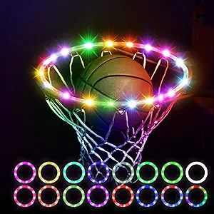 yhgsee led basketball hoop light remote control basketball rim lights accessories 17 color waterproof super