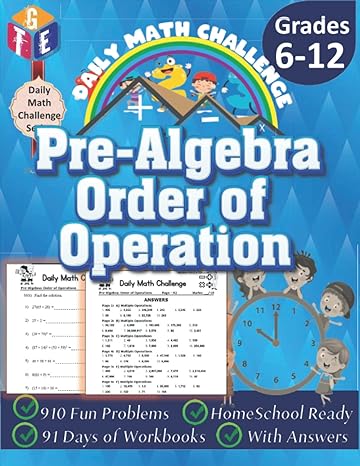 pre algebra order of operation grades 6 12 1st edition the great educator 979-8787428254