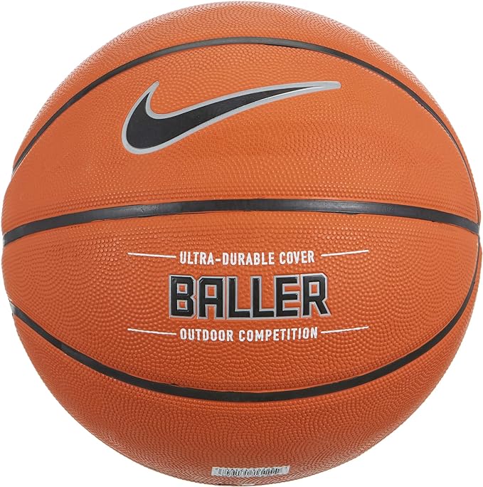nike baller basketball full size amber/black/metallic platinum  ‎nike b07gbfn4v7
