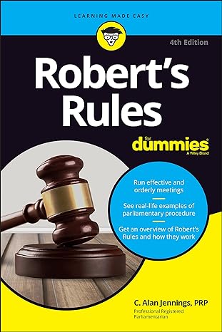 robert s rules for dummies 4th edition c. alan jennings prp 1119824583, 978-1119824589