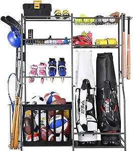 mythinglogic golf storage garage organizer 2 golf bag storage stand and other sports equipment storage rack