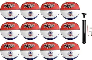 biggz official size 7 basketballs red/white/blue bulk basketballs with hand pump 6 12 50 pack options 