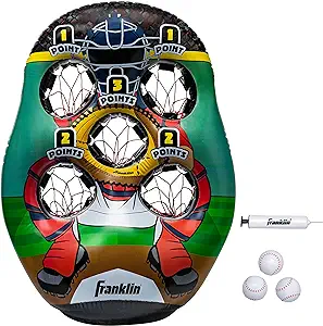 franklin sports inflatable target toss game kids mini throwing game set portable indoor plus outdoor toy