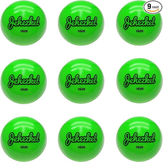 jehezkel weighted balls for softball and baseball 9 pack 1lb practice heavy ball for batting hitting and