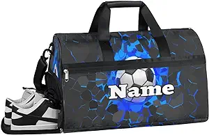 soccer football personalized monogrammed gym duffel bag with shoe compartment soccer ball large sport gym