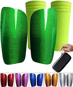 carbon fiber soccer shin guards with portable carrying case super strong ultra light shock resistance air