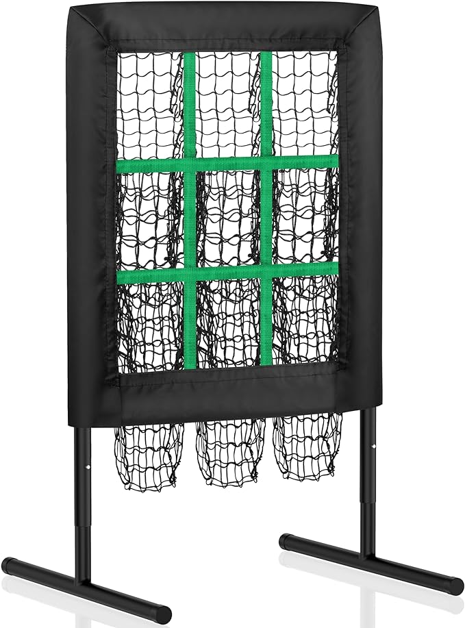 9 hole pitching net pitching target pitchers net baseball trainer with actual strike zone and pitch training
