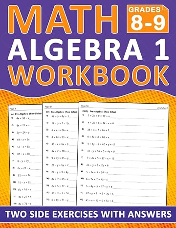 math algebra 1 workbook grades 8-9 1st edition ava school 979-8859540129