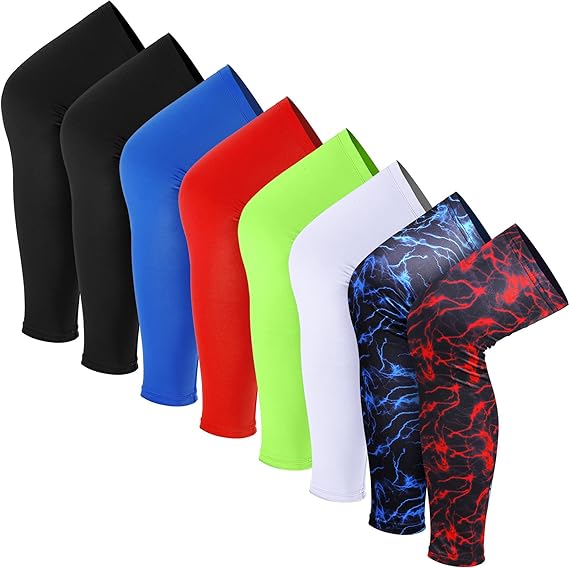tatuo sports compression uv long leg sleeves for running basketball football cycling and other sports for men