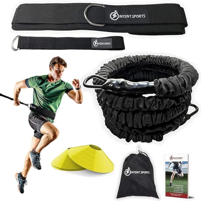 intent sports 360 dynamic speed resistance and assistance trainer kit 8 ft strength 80 lb resistance running