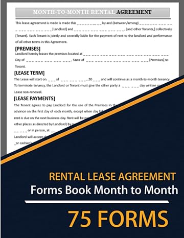 rental lease agreement forms book month to month 1st edition yvonne m. lay 979-8440907423