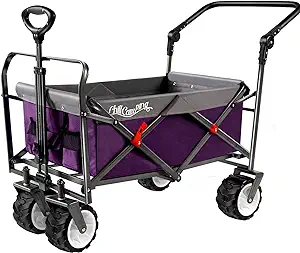 push pull beach wagon with big wheels all terrain heavy duty grocery cart utility collapsible wagon for