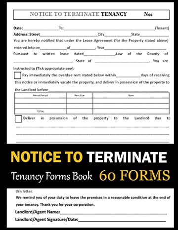 notice to terminate tenancy forms book real estate notice to vacate residence forms book 1st edition germaine