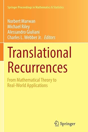 translational recurrences from mathematical theory to real world applications 1st edition norbert marwan,