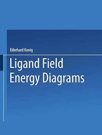 ligand field energy diagrams 1st edition ekkehard konig 1475715315, 978-1475715316