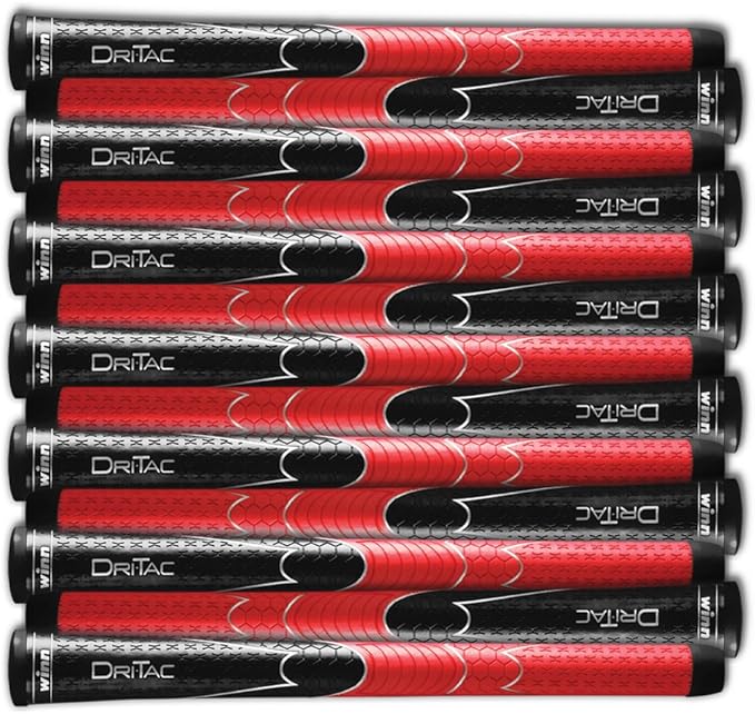 set of 13 winn dritac avs standard black / red golf grip  ‎winn b00g1rts72