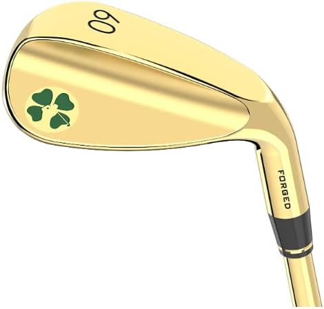 Lucky Wedges Gold 60 Degree Lob Wedge 10 Degrees Bounce 35 Regular Flex Steel Shaft Forged Soft Carbon Steel Right Handed Soft Grips